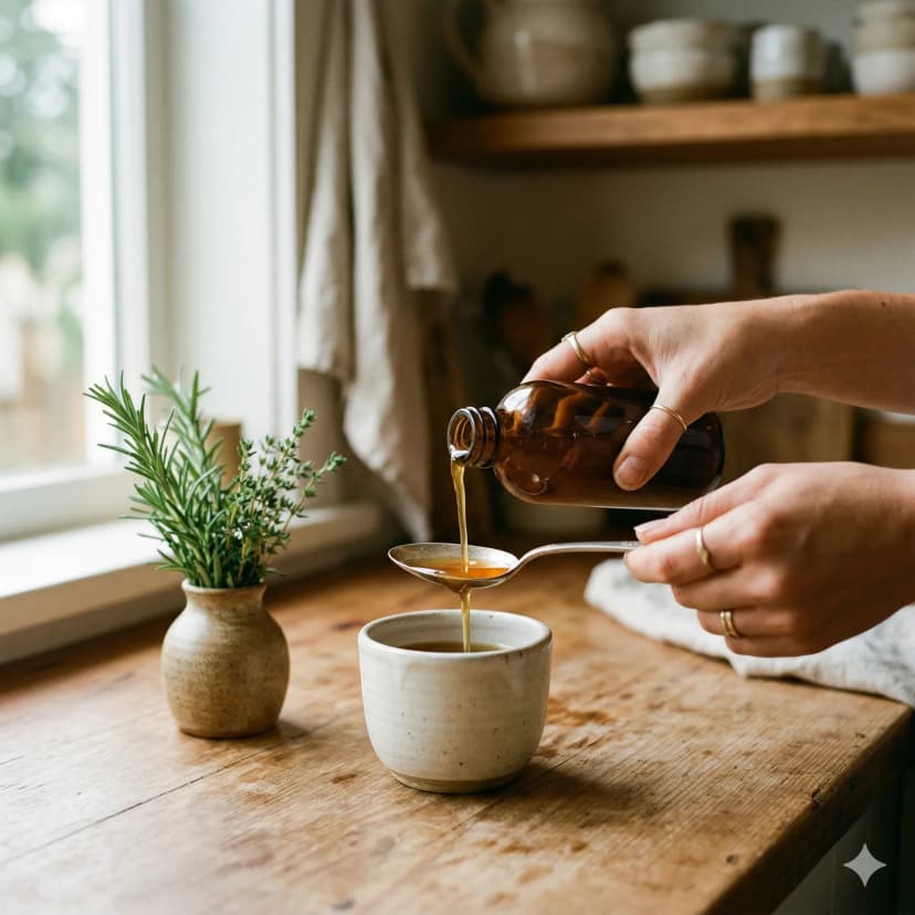 Morning wellness ritual with oxymel